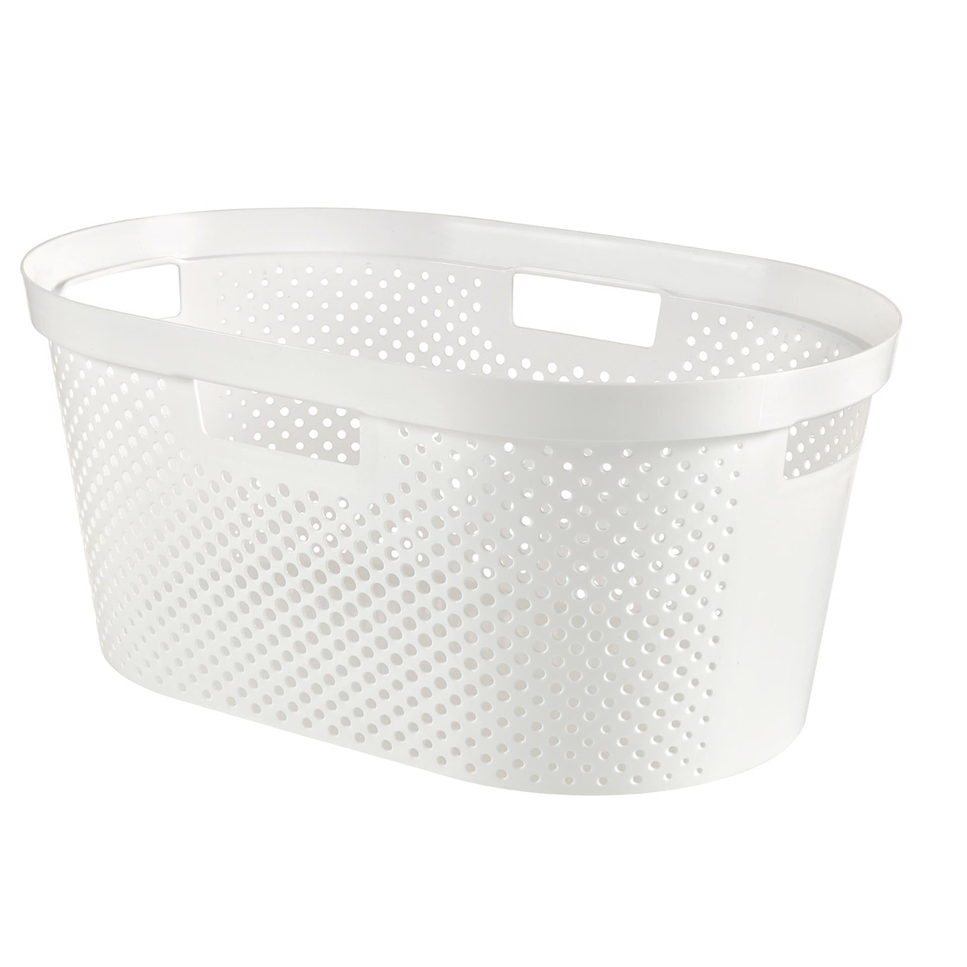Curver infinity dots laundry basket 40l white-0
