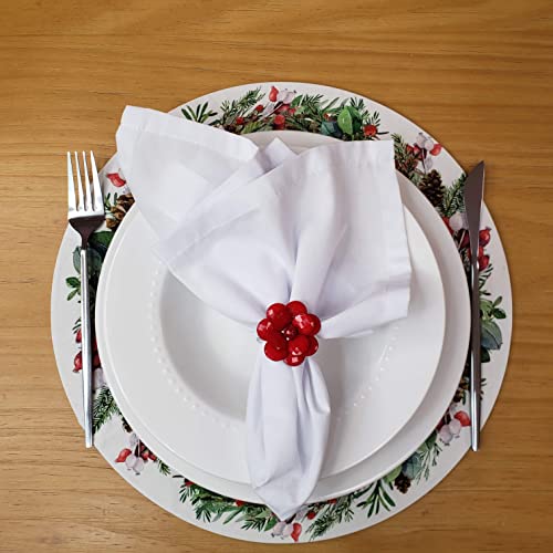 Charlo's Set of 4 Red Delicate Flower Napkin Rings for Wedding, Thanksgiving, Christmas, Wedding, Banquet, Birthday-3