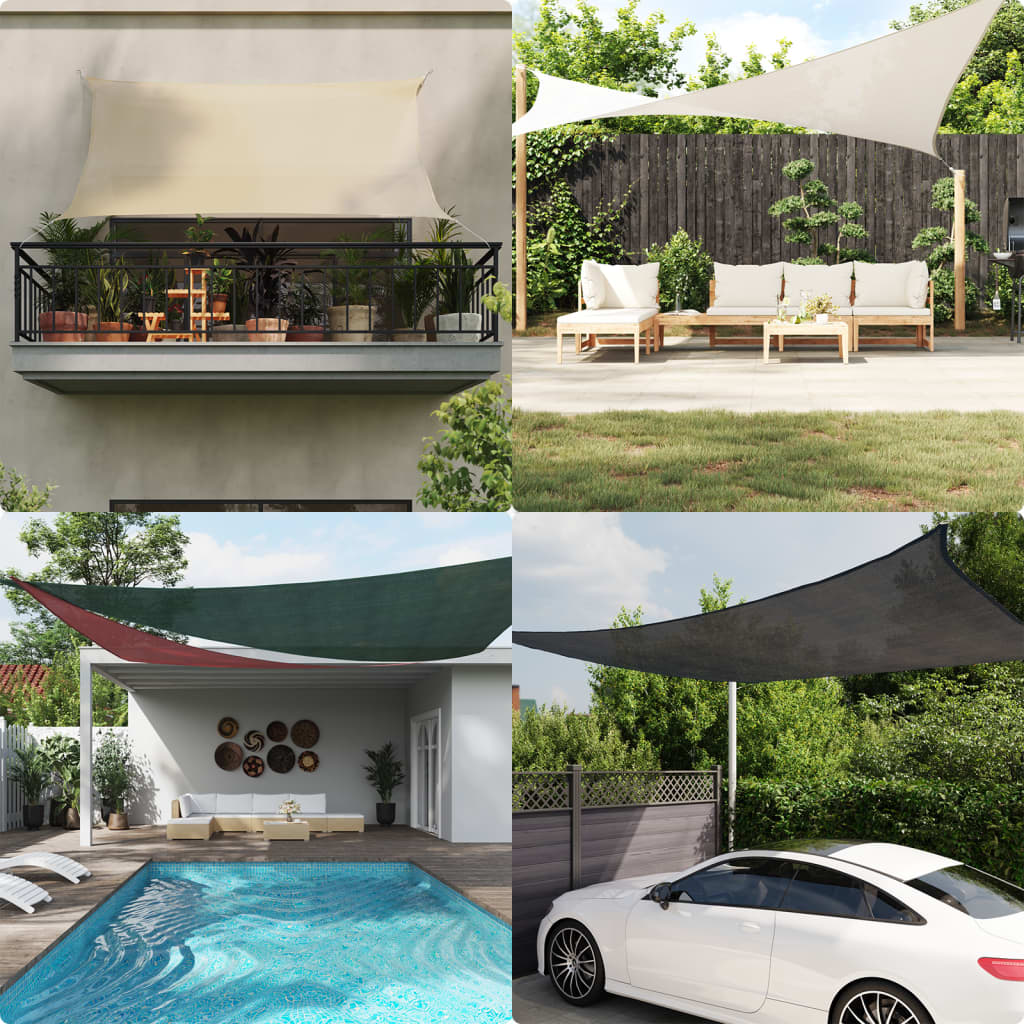 Vidaxl sun sail 160 g m² 4x4x5.8 m HDPE black-0