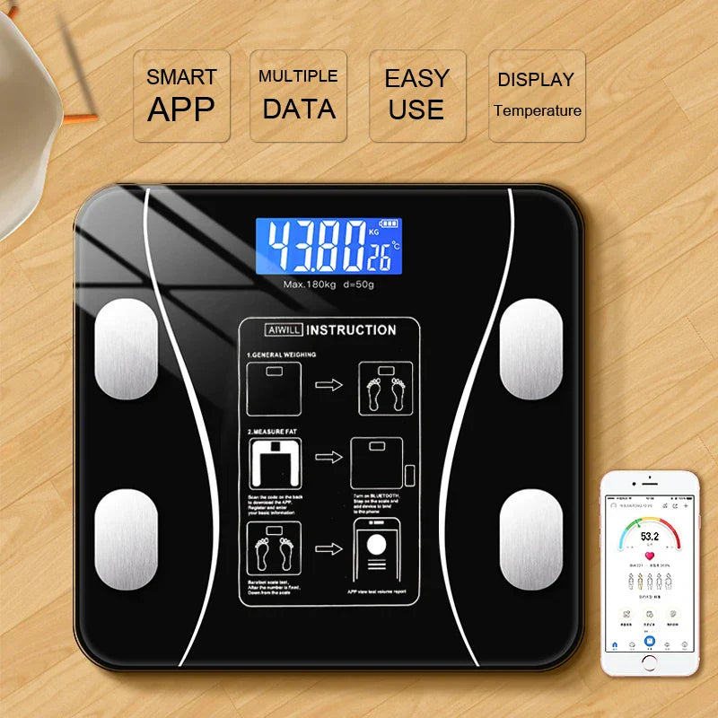 Smart Body Fat Scale Bluetooth Black-2