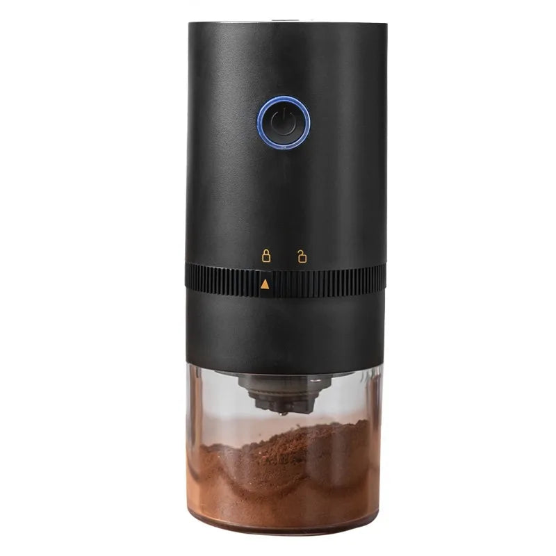 Portable USB C Rechargeable Coffee Grinder Ceramic Burr Mill Black-0