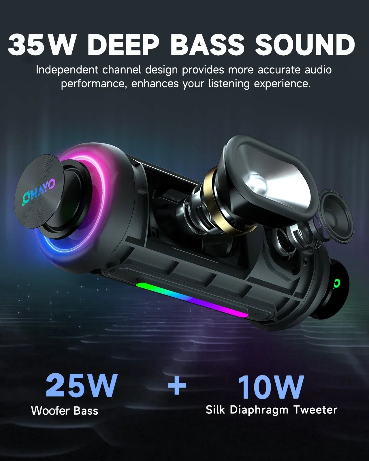 Bluetooth Speaker Dazzling Lights Black-4