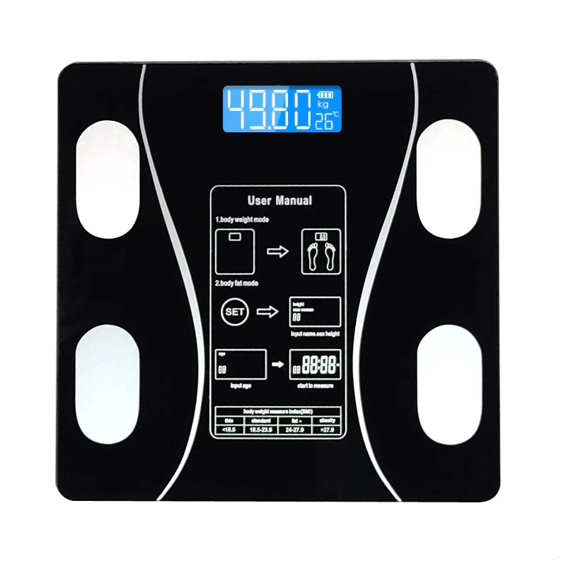 Smart Body Fat Scale Bluetooth Black-0