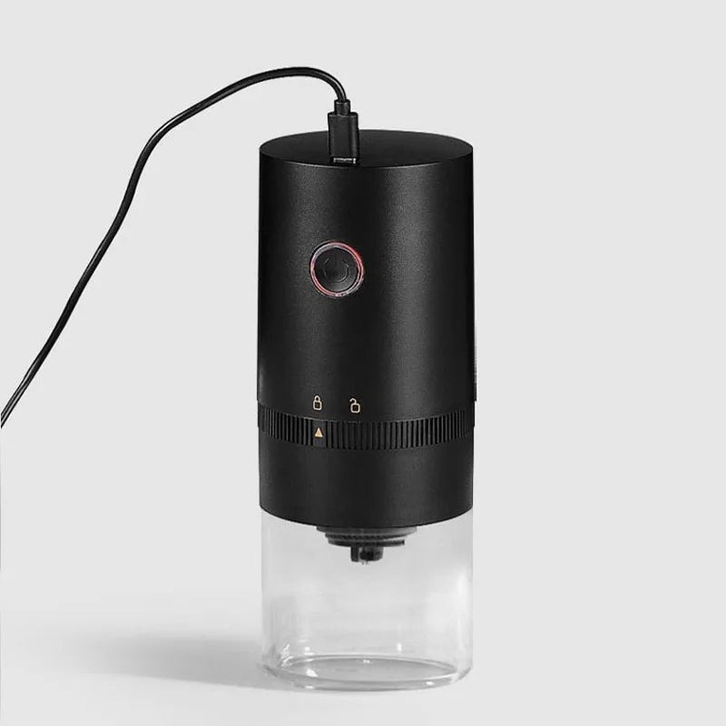Portable USB C Rechargeable Coffee Grinder Ceramic Burr Mill Black-4
