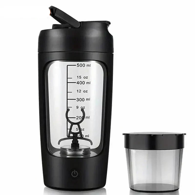 500ML Electric Shaker Bottle USB C Rechargeable Automatic Mixer Black-0