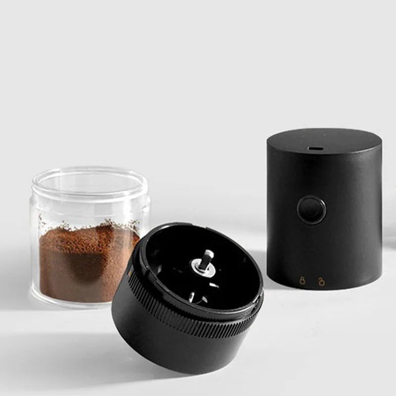 Portable USB C Rechargeable Coffee Grinder Ceramic Burr Mill Black-3