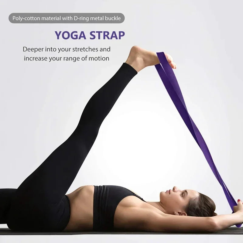 Yoga Block & Strap Set EVA Foam Non-Slip Blocks (Purple)-1