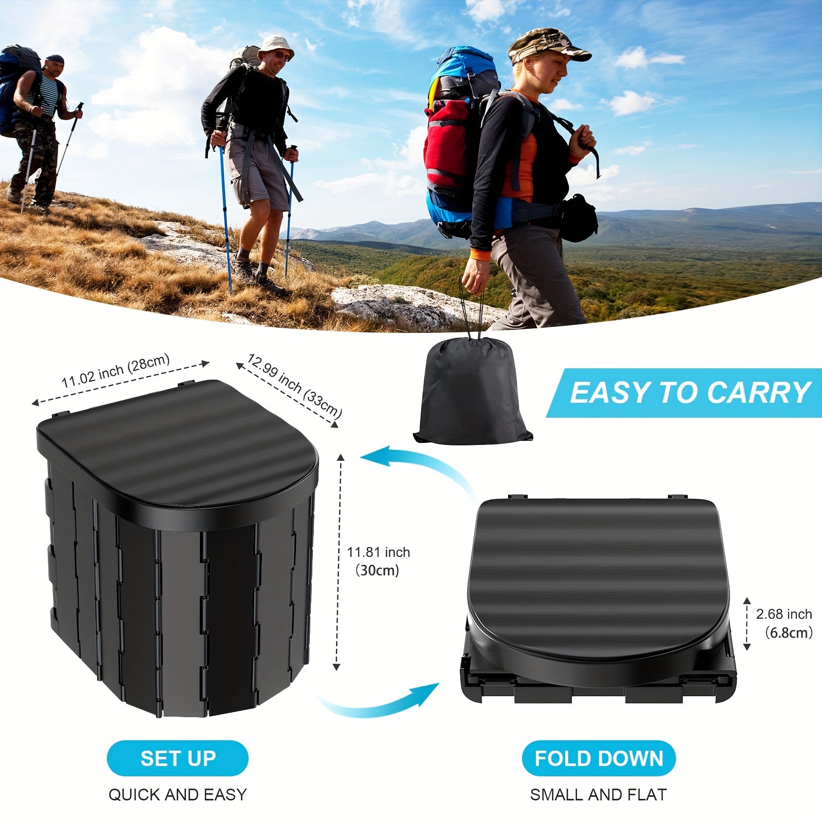 Portable Outdoor Toilet Kit with Privacy Tent-3