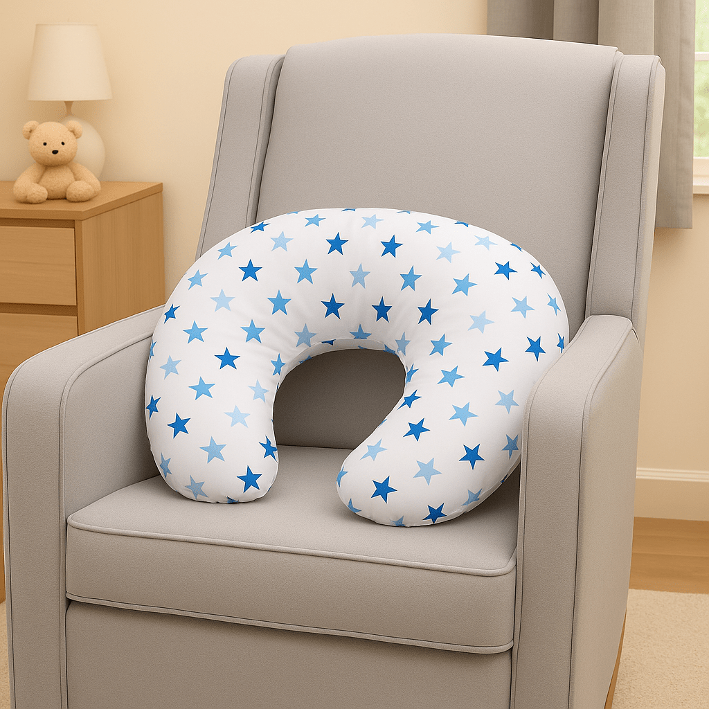Breast Feeding Maternity Nursing Pillow - Little Star Blue-0