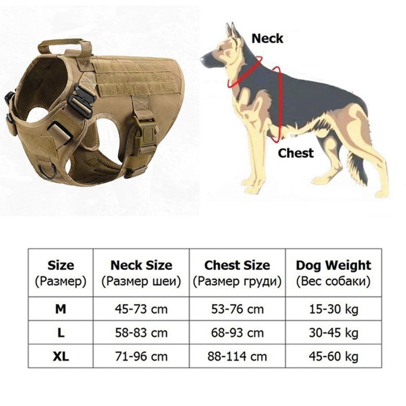 Metal Buckle Tactical Dog Harness & Lead-2