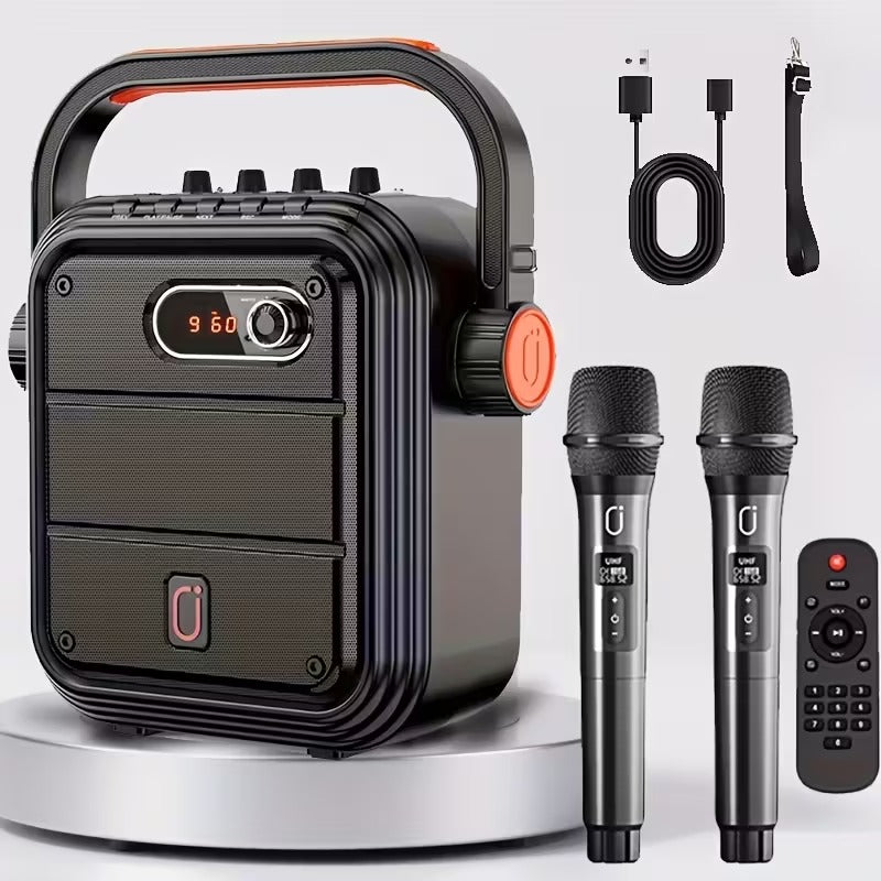 Portable Karaoke Machine with 2 Wireless Microphones-1