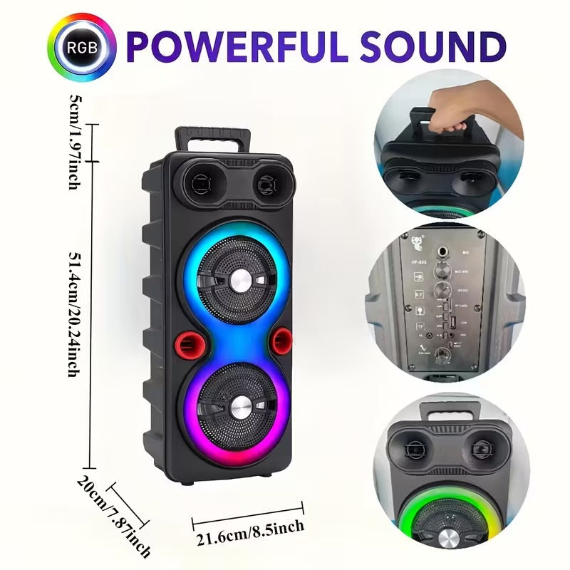 Wireless Party Speaker with RGB Bass Sound-4
