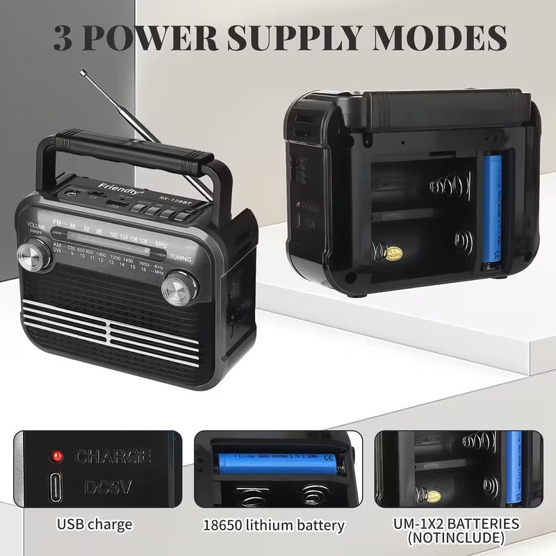 All-Band Radio with USB/BT/FM/AM/SW-3