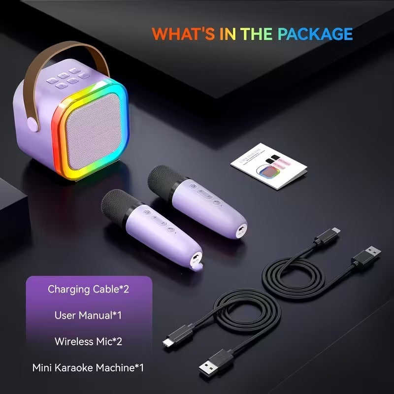 Wireless Mini Karaoke Machine with Microphones-1