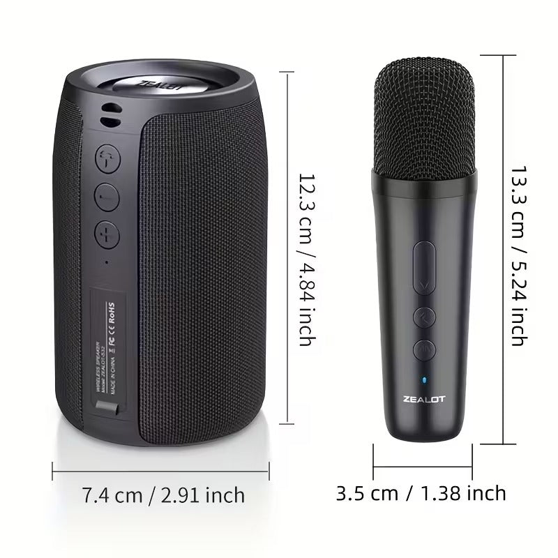 Wireless Speaker with Dual Karaoke Microphones-1