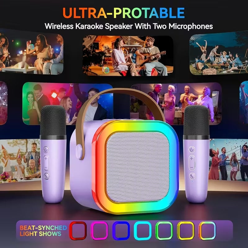 Wireless Mini Karaoke Machine with Microphones-2