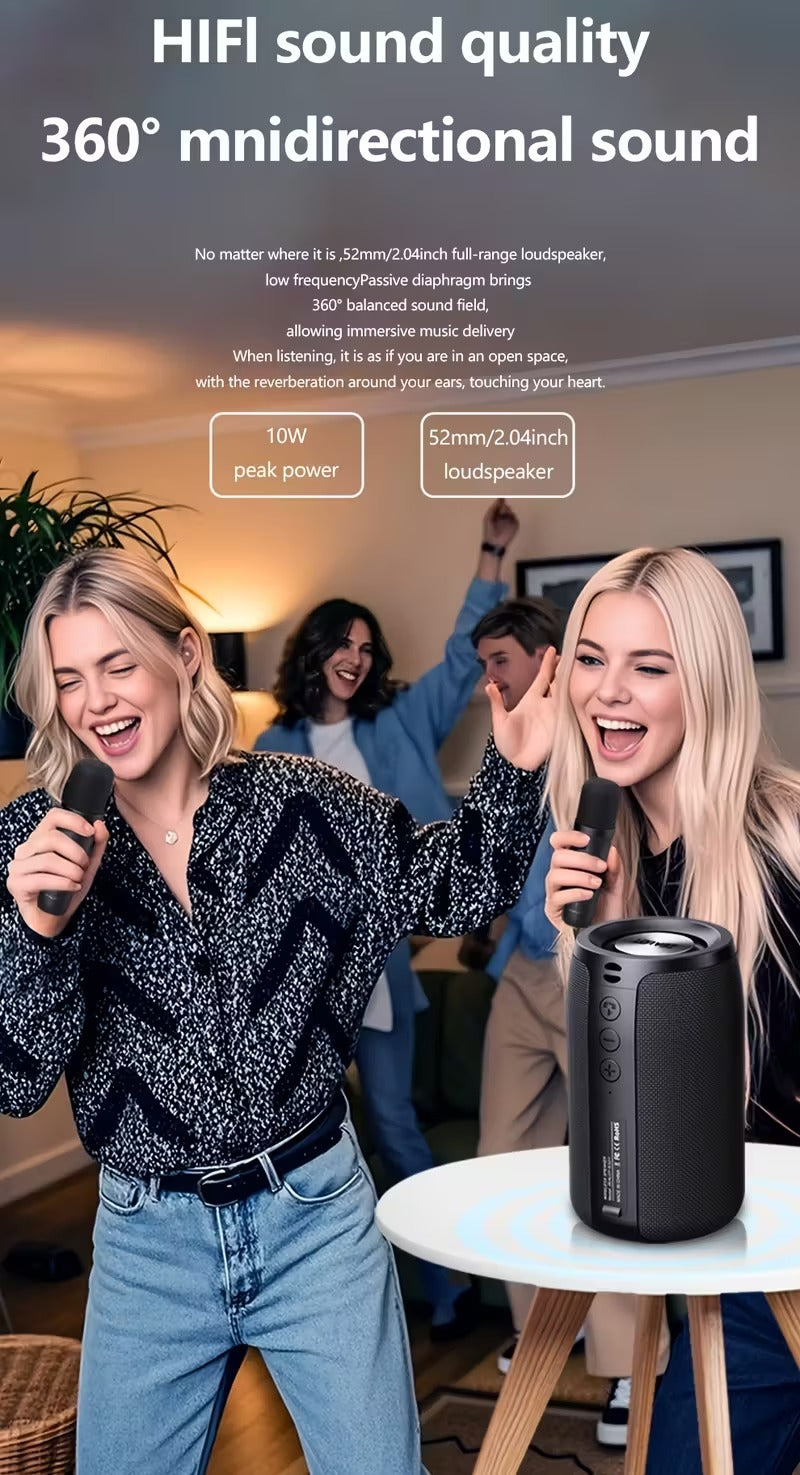 Wireless Speaker with Dual Karaoke Microphones-3