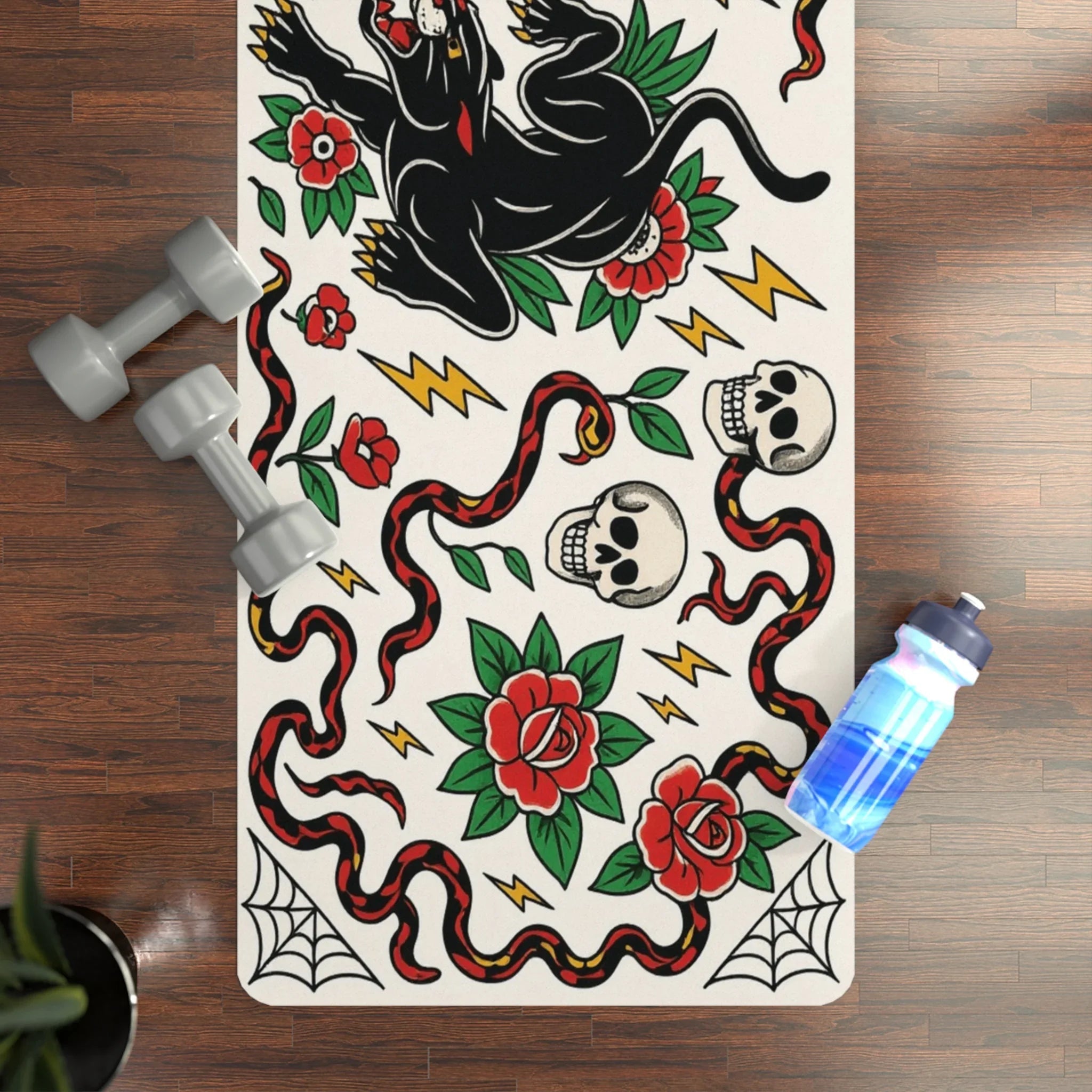 Nine Lives, Zero Slips — Black Cat Yoga Mat (3mm) | Yune Yoga-4