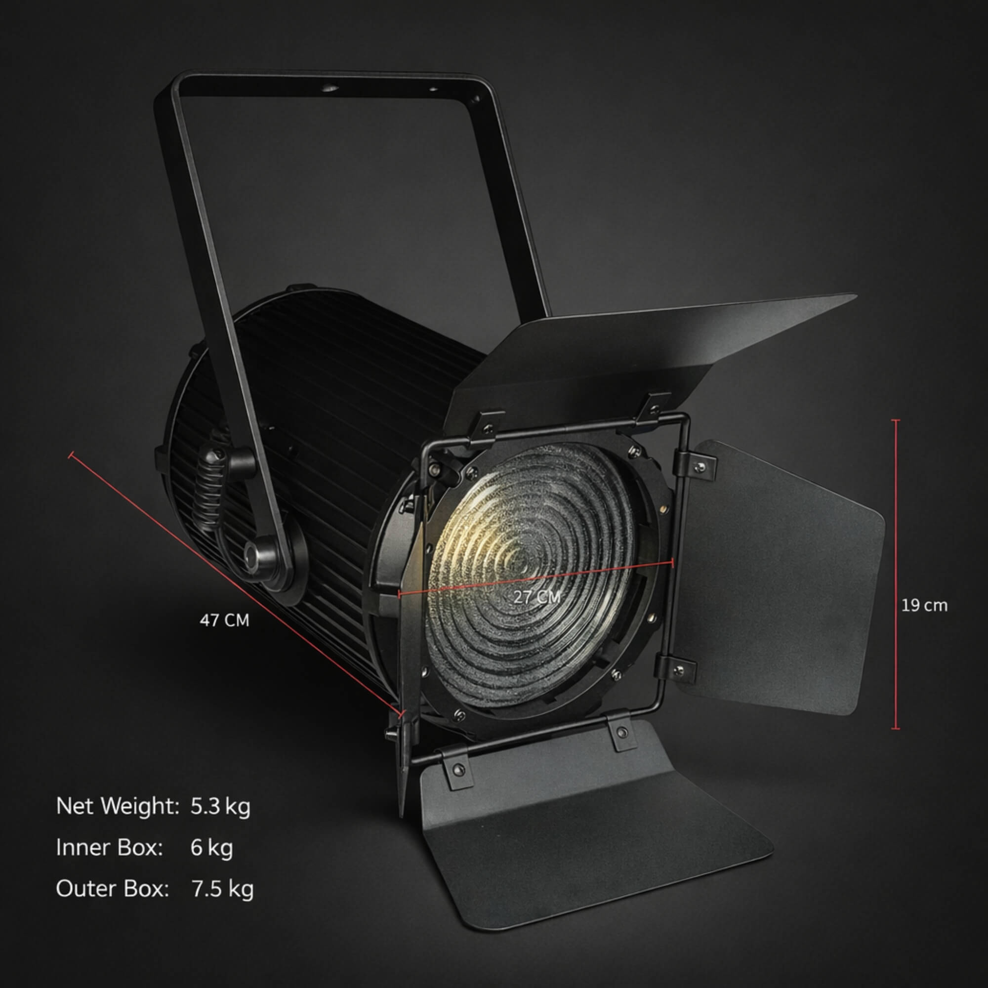 S2 200W LED Fresnel Light for Studio, Stage & Video Production-4